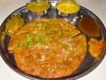 Paratha from Rambabu Paratha Bhandar in Agra, India. 