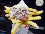 Patat (fries) or Vlaamse frites with satay sauce from Vleminckx in Amsterdam