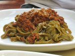 Tagliatelle con ragú alla Bolognese from a cafe in Bologna, Italy